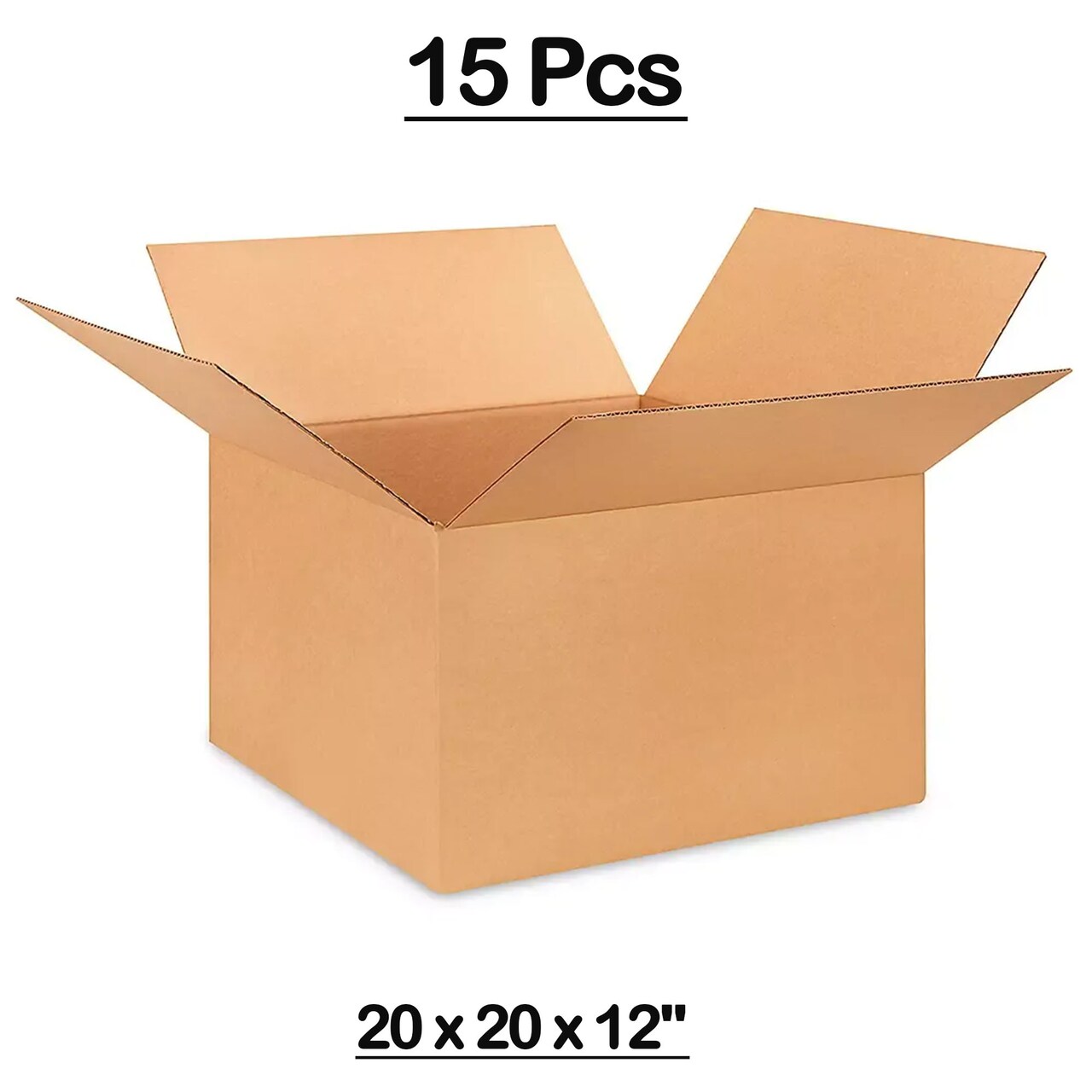 15 Pcs Heavy Duty Corrugated Boxes 20 x 20 x 12 Inch for Secure Shipping and Storage